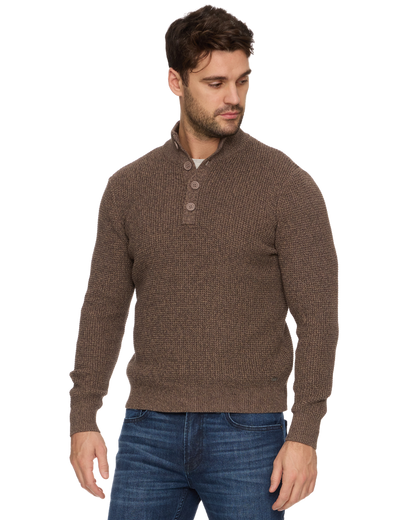 DENVER 1/4 COOLING BUTTON MOCK NECK SWEATER
