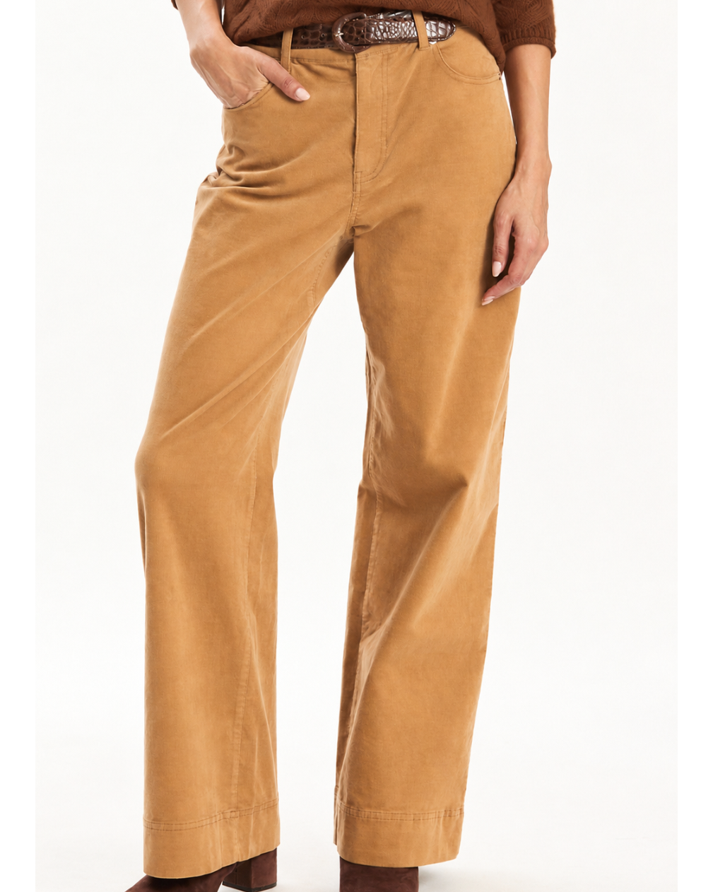 Scottie Corduroy Flare Leg Pant - Iced Coffee