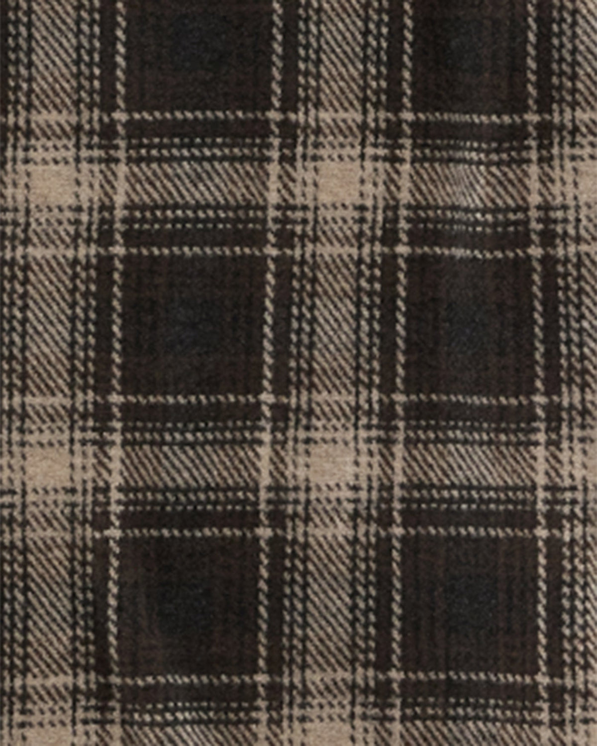 Loredo Ls Western Hero Knit Flannel stretchable brown beige black checkered shirt fabric by FLAG & ANTHEM