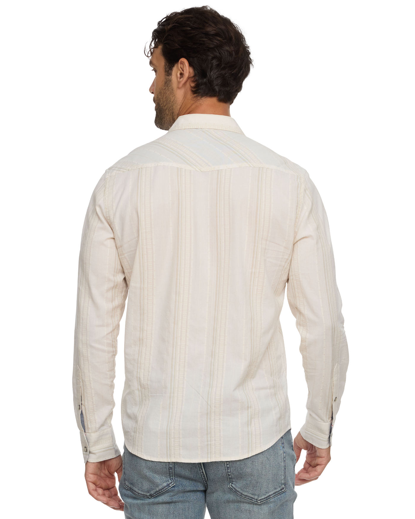 Hueytown LS Textured Stripe Western Shirt
