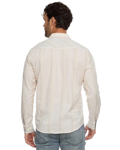 Hueytown LS Textured Stripe Western Shirt