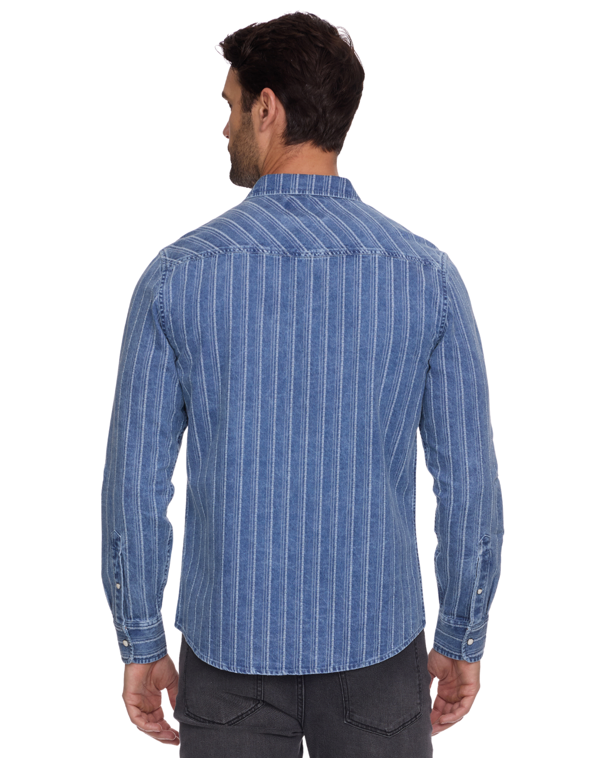 Lineville LS Textured Stripe Western Shirt