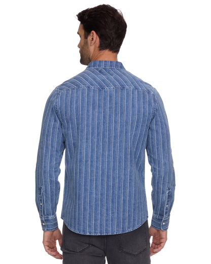 Lineville LS Textured Stripe Western Shirt