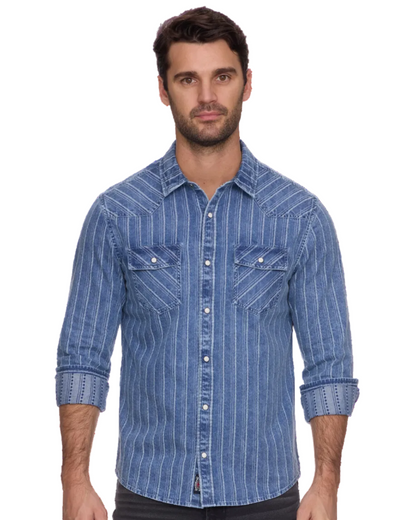 Lineville LS Textured Stripe Western Shirt