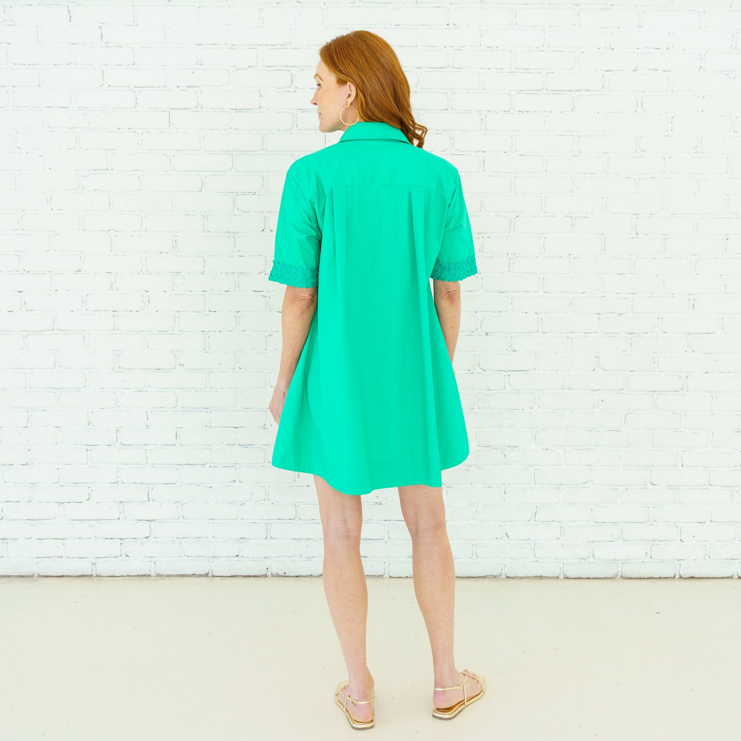 Penny Dress Green by CARYN LAWN with relaxed fit and short sleeves, Women's Dresses & Jumpsuits