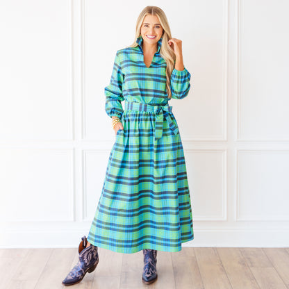 Heidi Herringbone Dress Light Blue