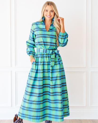Heidi Herringbone Dress Light Blue