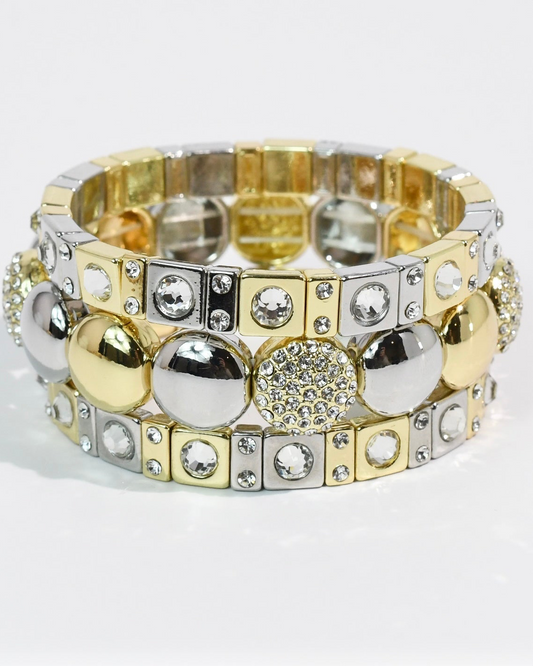 Mix Metal Sparkle Stack Set