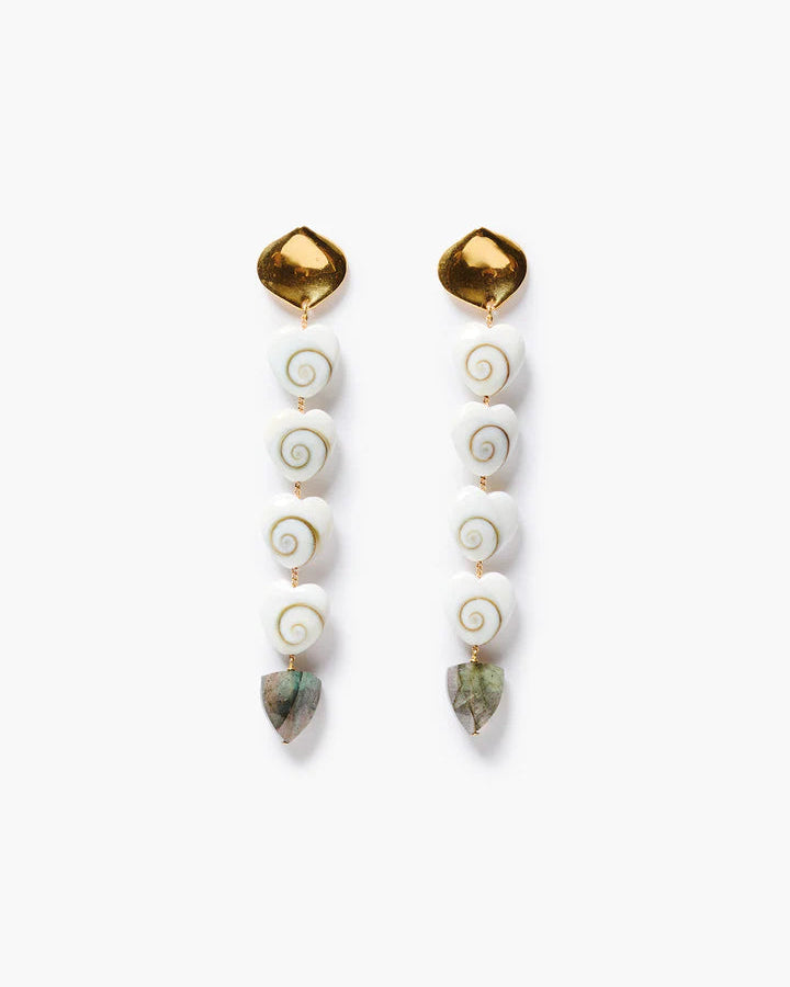 Amour Spiral Tiered Earrings Labradorite