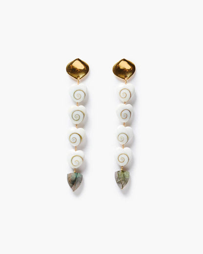 Amour Spiral Tiered Earrings Labradorite