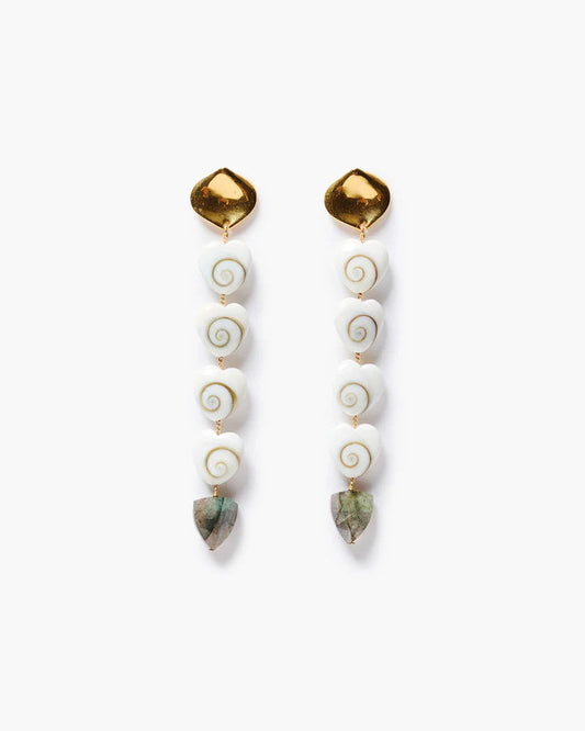 Amour Spiral Tiered Earrings Labradorite
