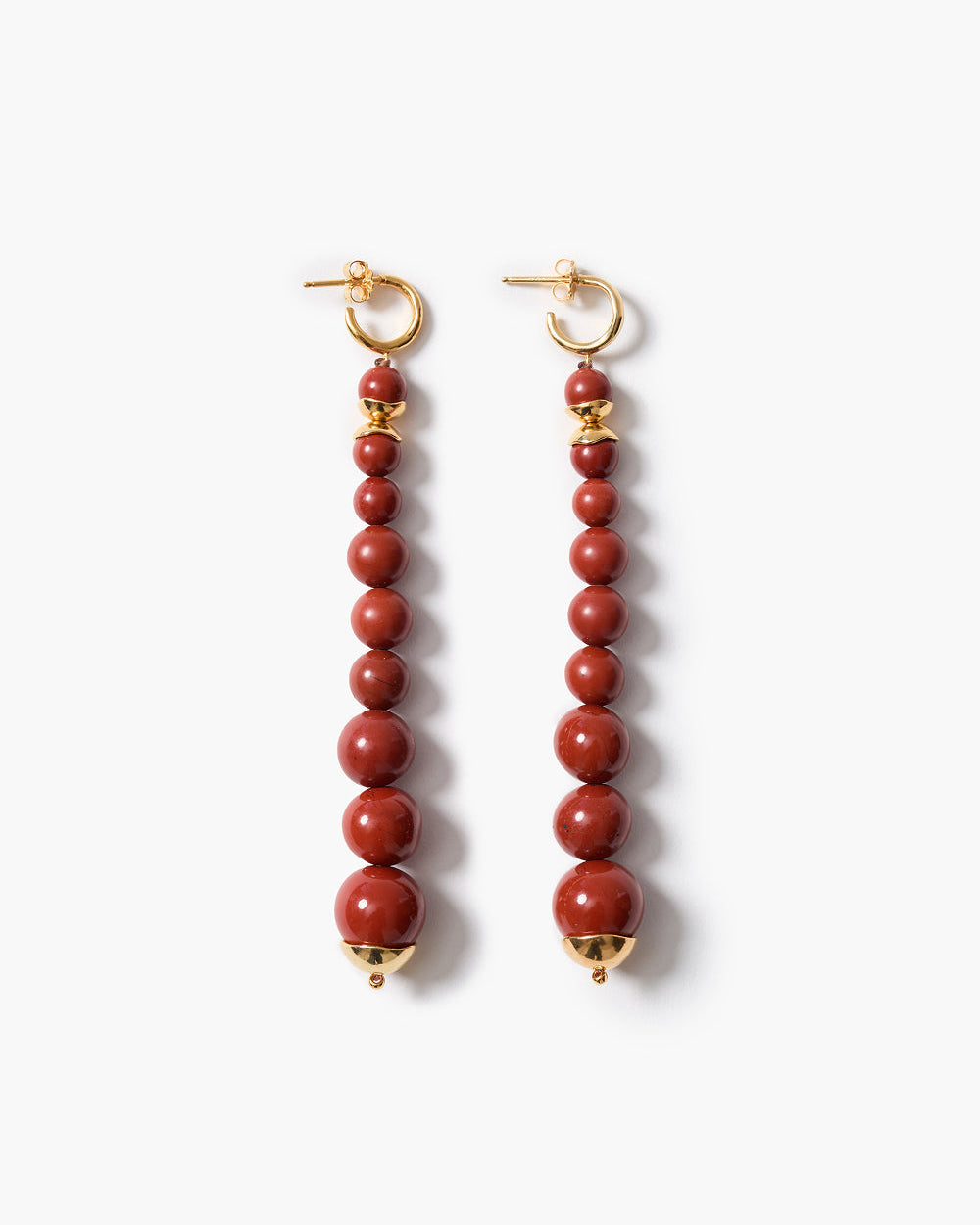 Bell Tower Earrings - Red Jasper