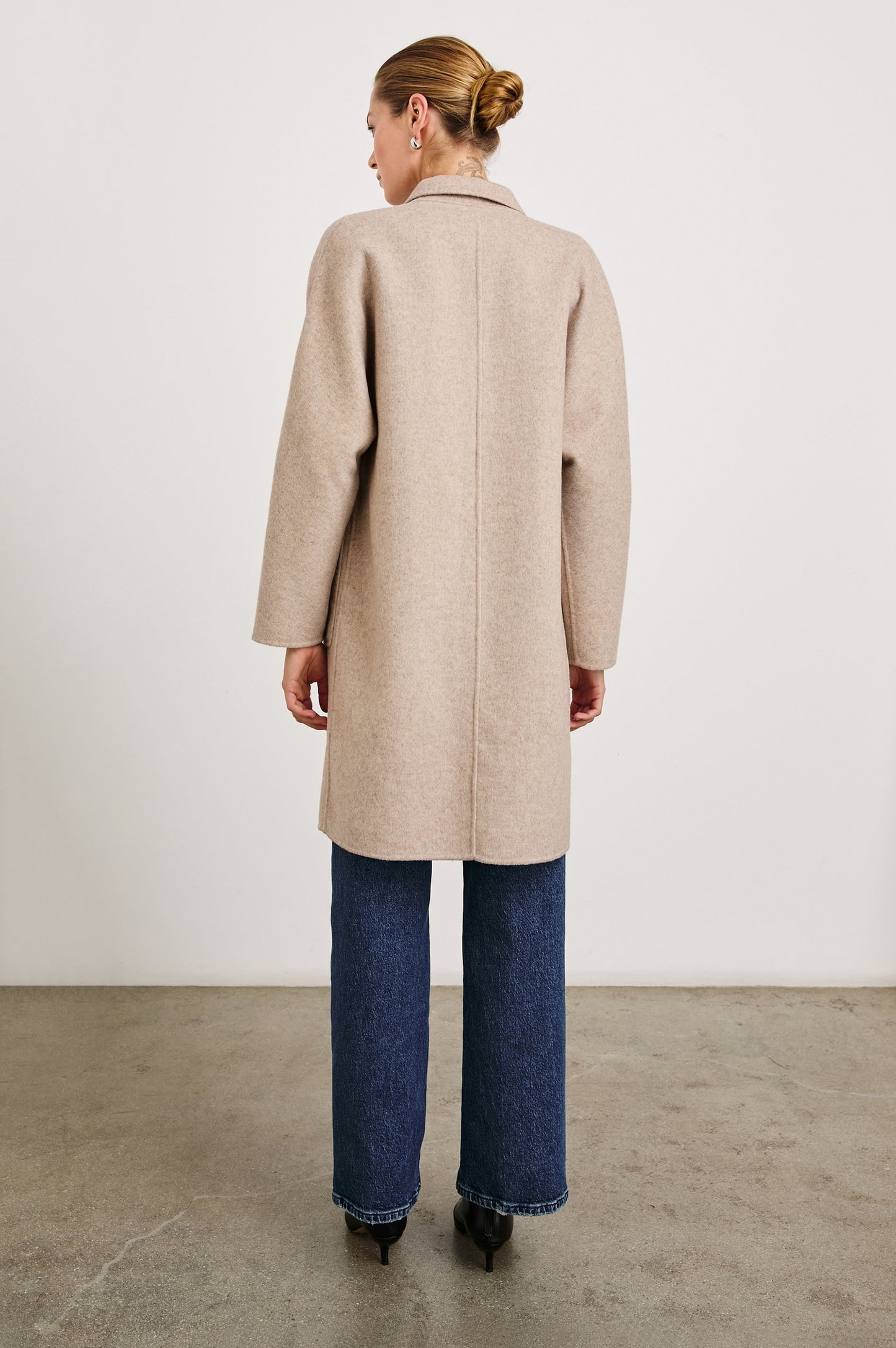Everest Coat - Oatmeal heavyweight beige wool blend with oversized fit and dolman sleeves by RAILS