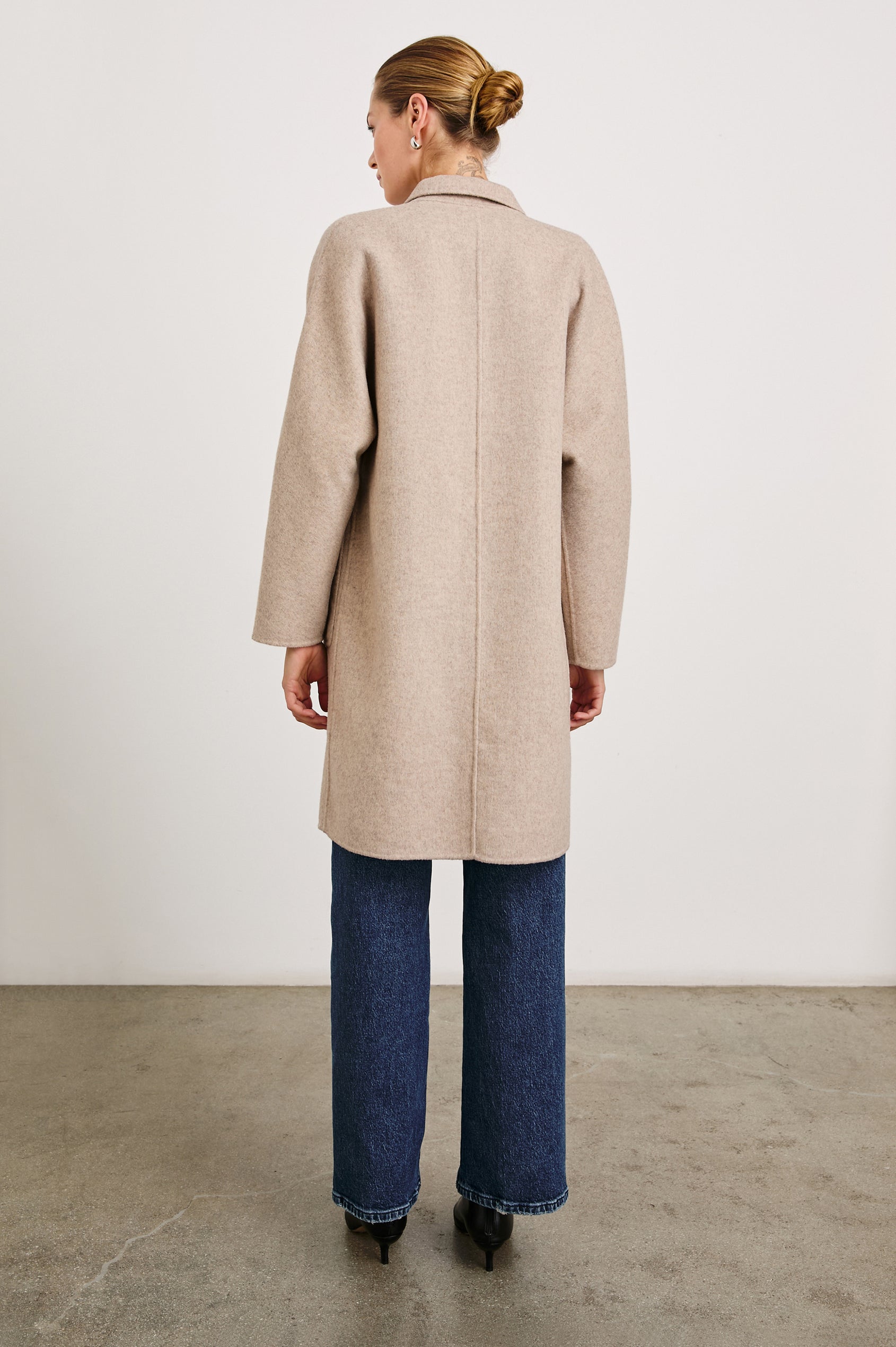 Everest Coat - Oatmeal heavyweight beige wool blend with oversized fit and dolman sleeves by RAILS