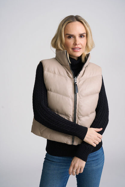 Ellen OS Leather Vest - Reversible