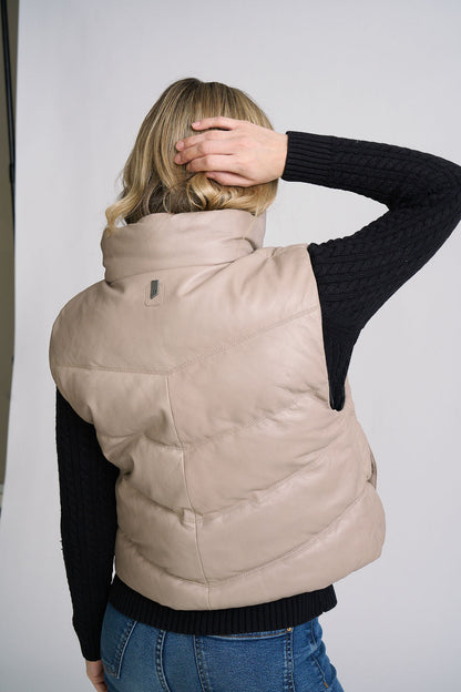 Ellen OS Leather Vest - Reversible