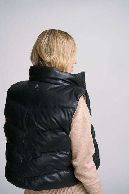 Ellen OS Leather Vest - Reversible