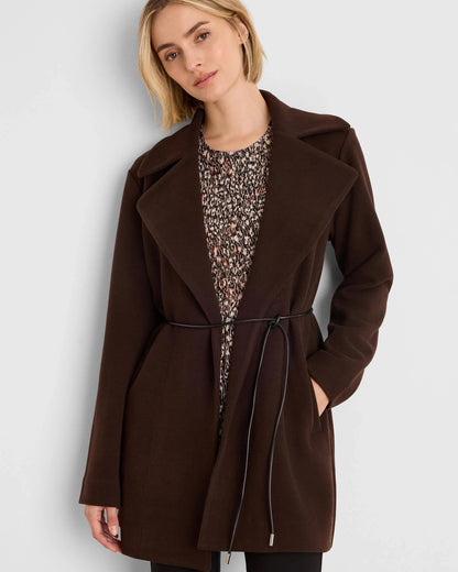 Knit Twill Wrap Jacket