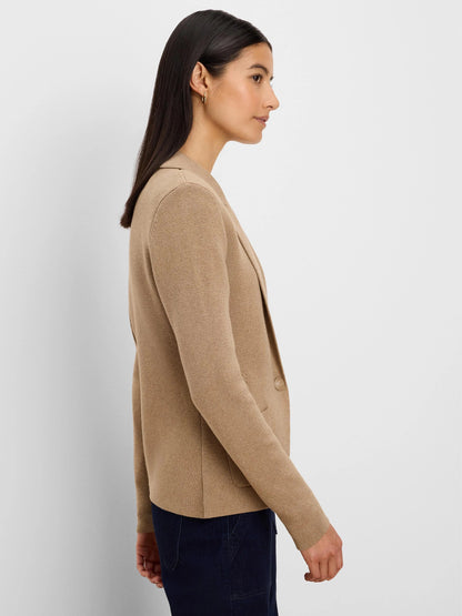 Elegant Knit Tailored Blazer in soft tan knit by NIC AND ZOE, Women's Jackets Nic + Zoe HCO