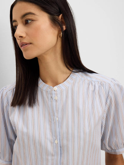Eton Stripe Shirt striped cotton blouse with feminine detail by NIC AND ZOE, Women's Arrivals