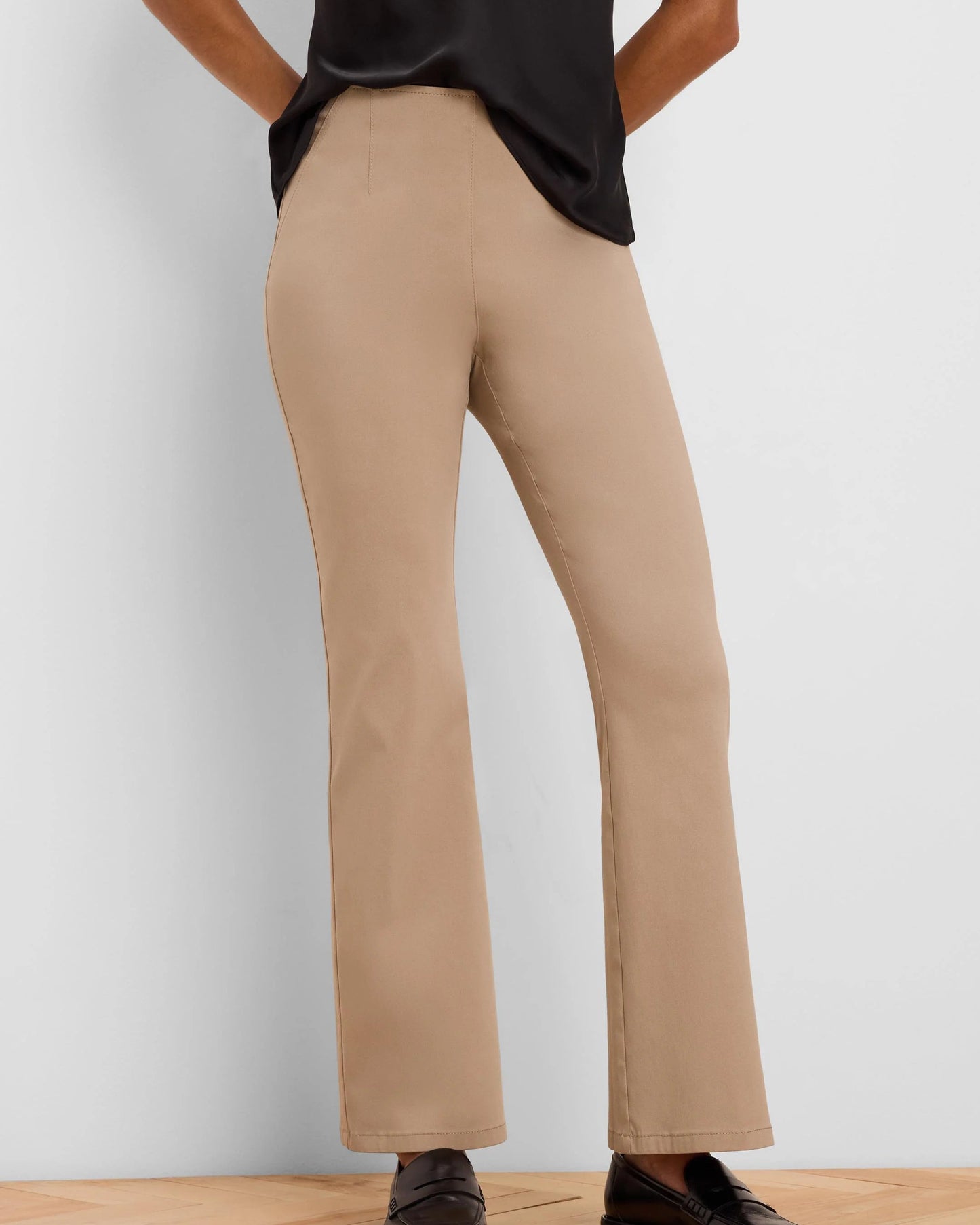 Berkeley Boot Wonderstretch Pant in beige stretch fabric by NIC AND ZOE, Women's Pants collection