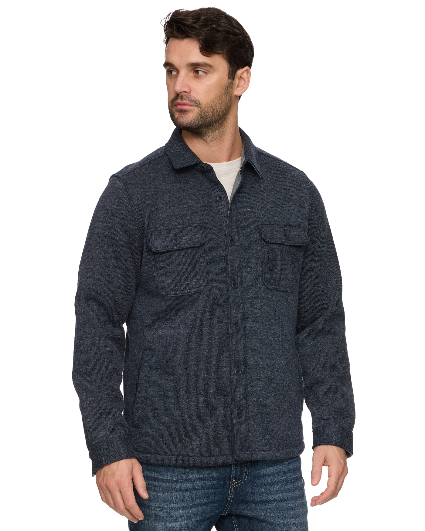MASON FLEECE LINED SWEATER KNIT SHIRT JACKET