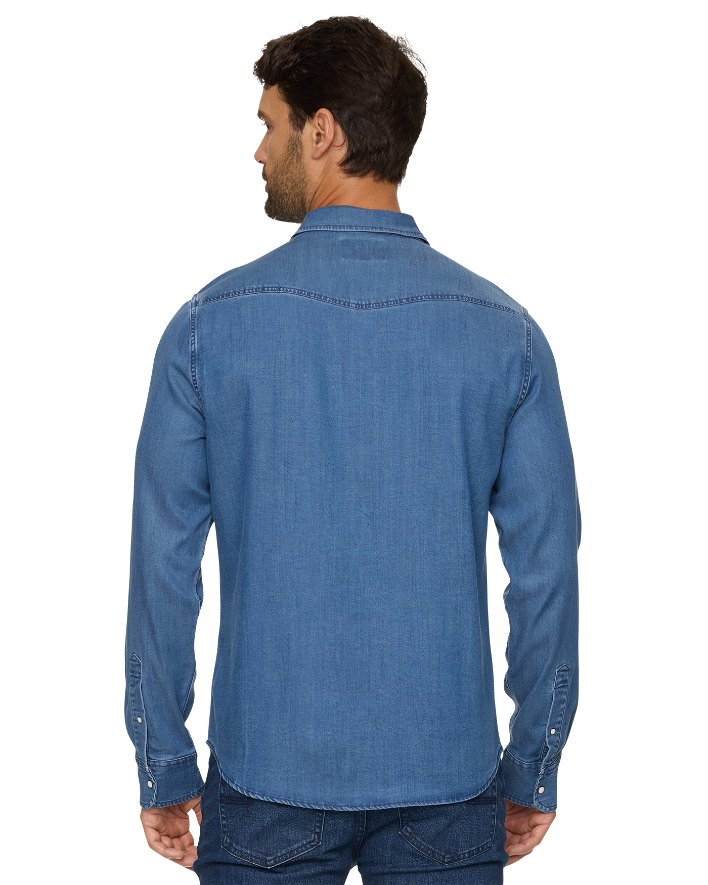 Sacramento LS Stretch Chambray Western Shirt