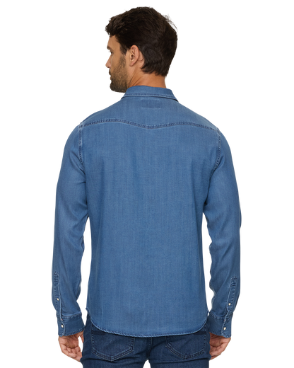 Sacramento LS Stretch Chambray Western Shirt
