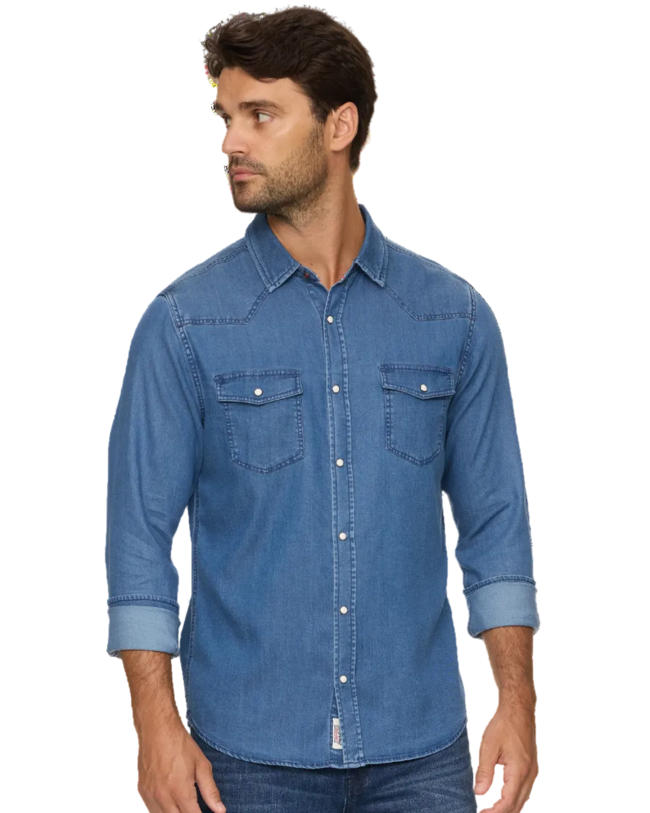 Sacramento LS Stretch Chambray Western Shirt