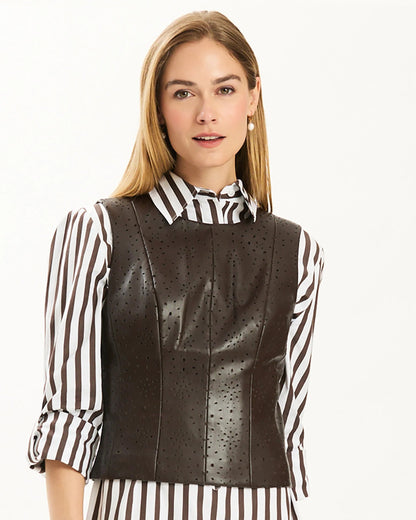 Skye Punched Vegan Leather Vest