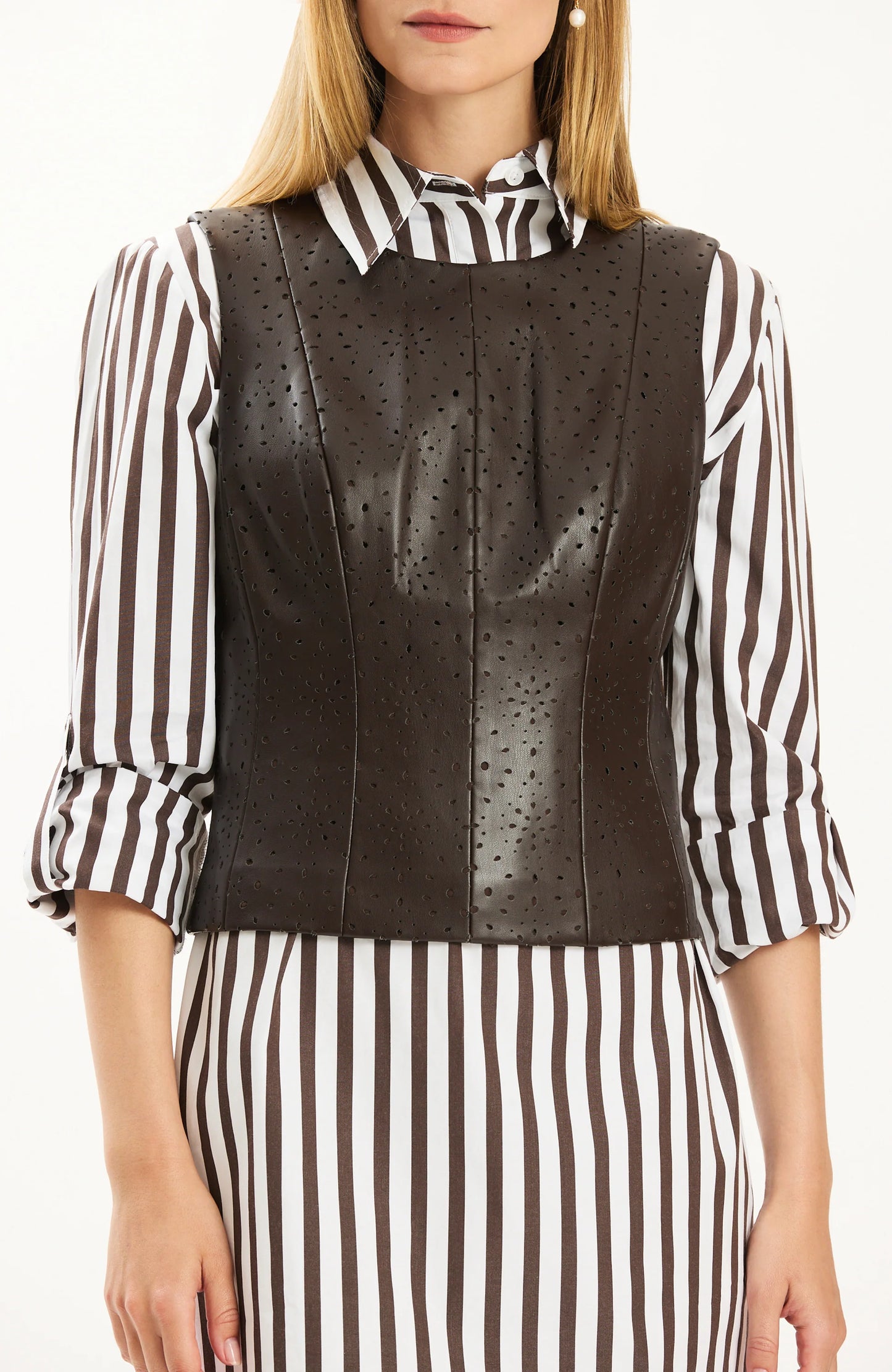 Skye Punched Vegan Leather Vest