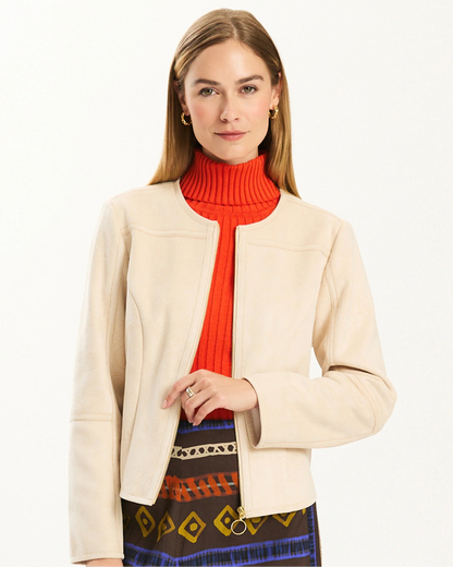 Piper Etched Paisley Suede Jacket