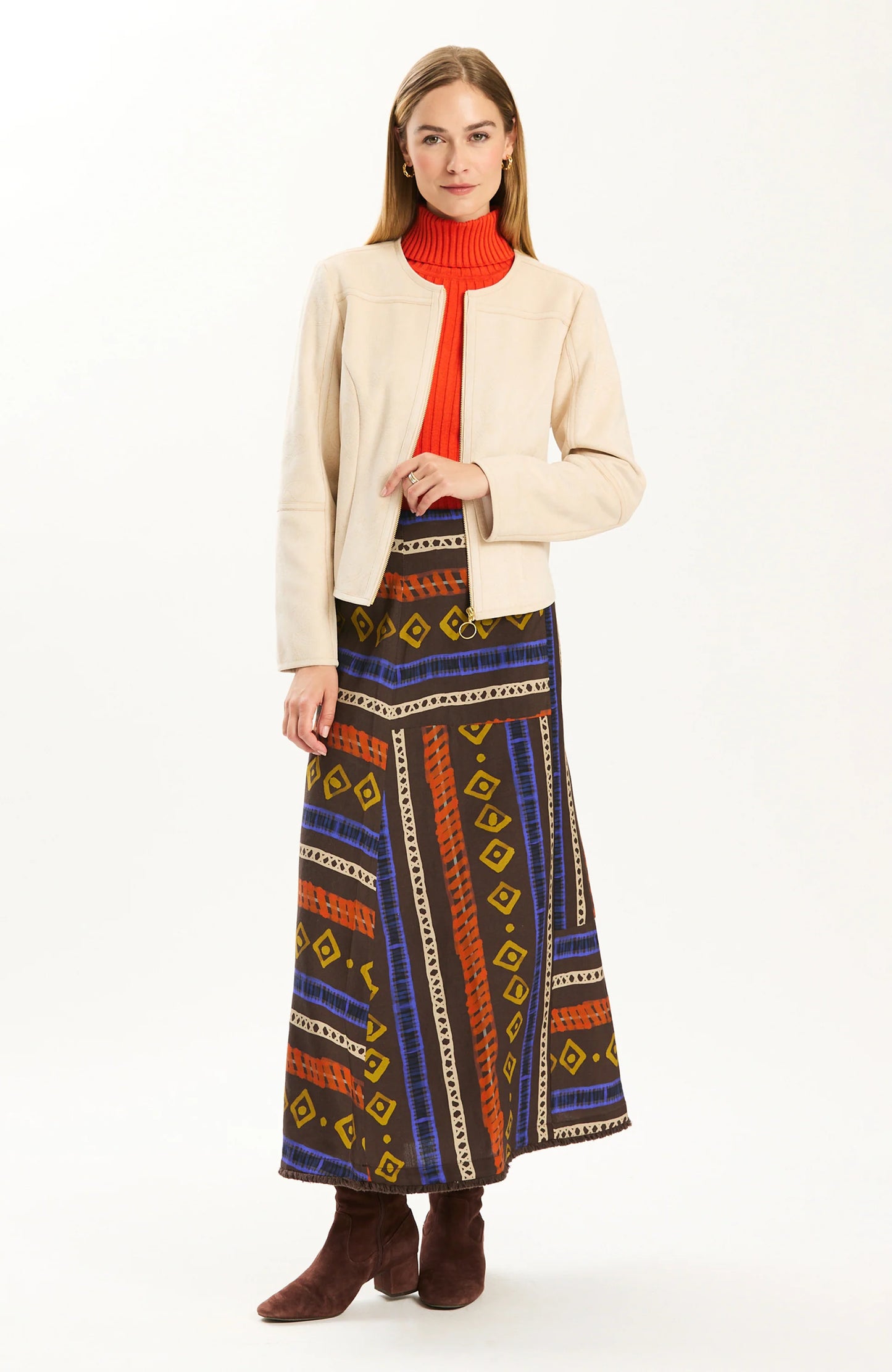 Piper Etched Paisley Suede Jacket