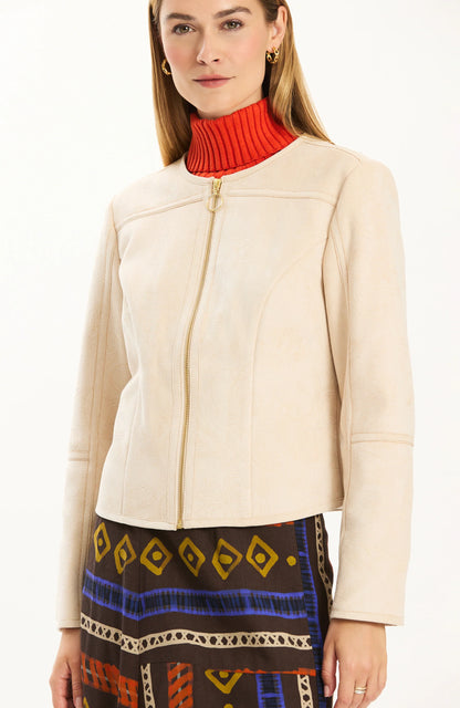Piper Etched Paisley Suede Jacket