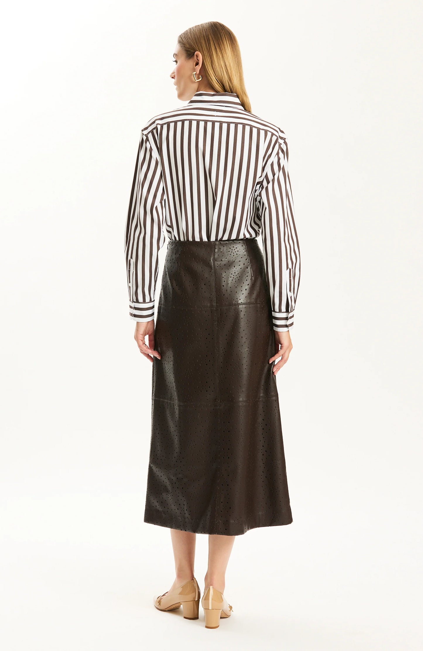 Phoebe Punched Vegan Leather Skirt