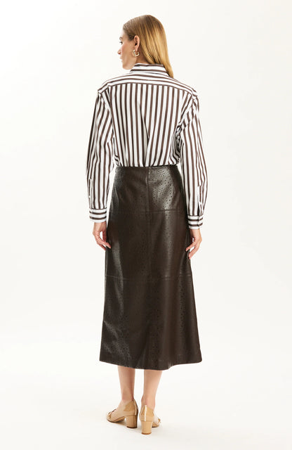 Phoebe Punched Vegan Leather Skirt