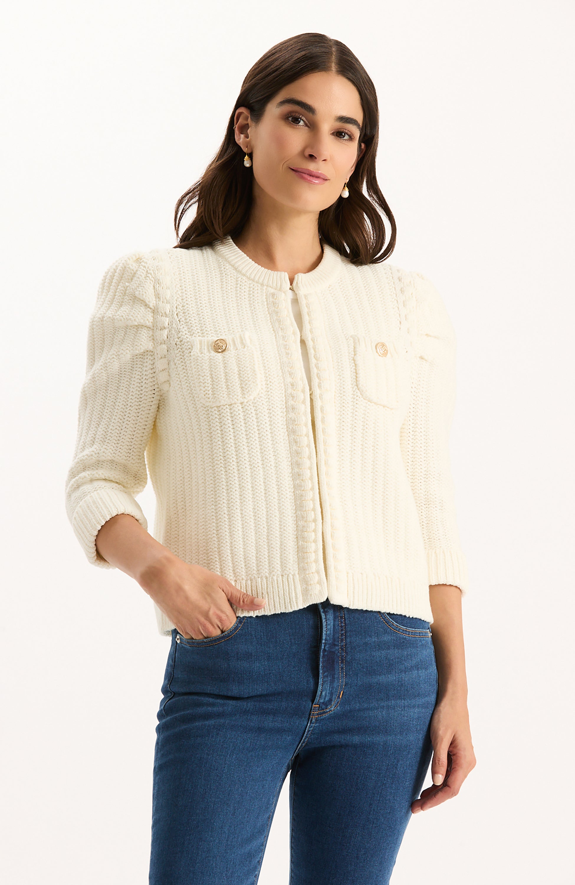 Liza Cotton Blend Knit Jacket