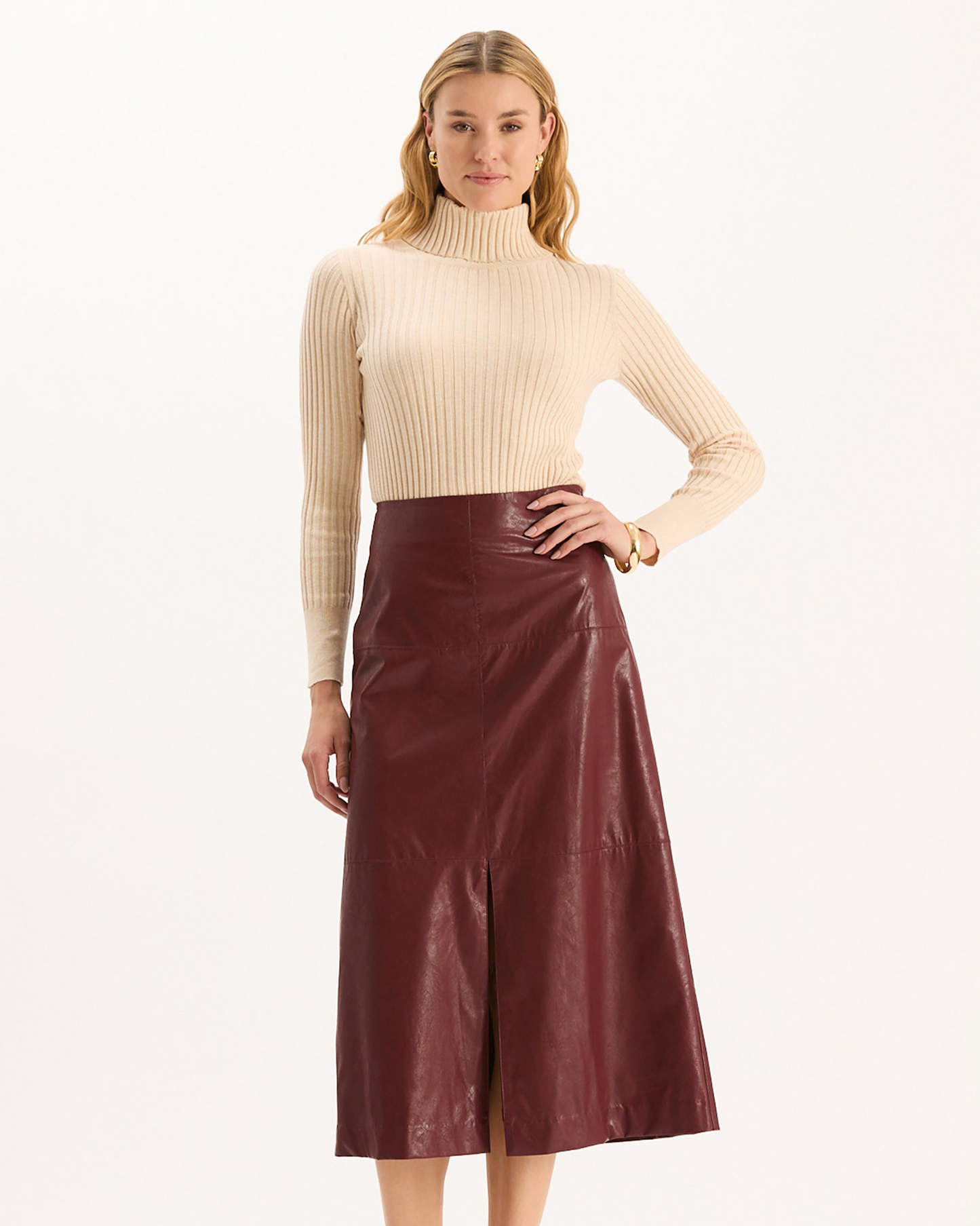 Phoebe Vegan Leather Skirt