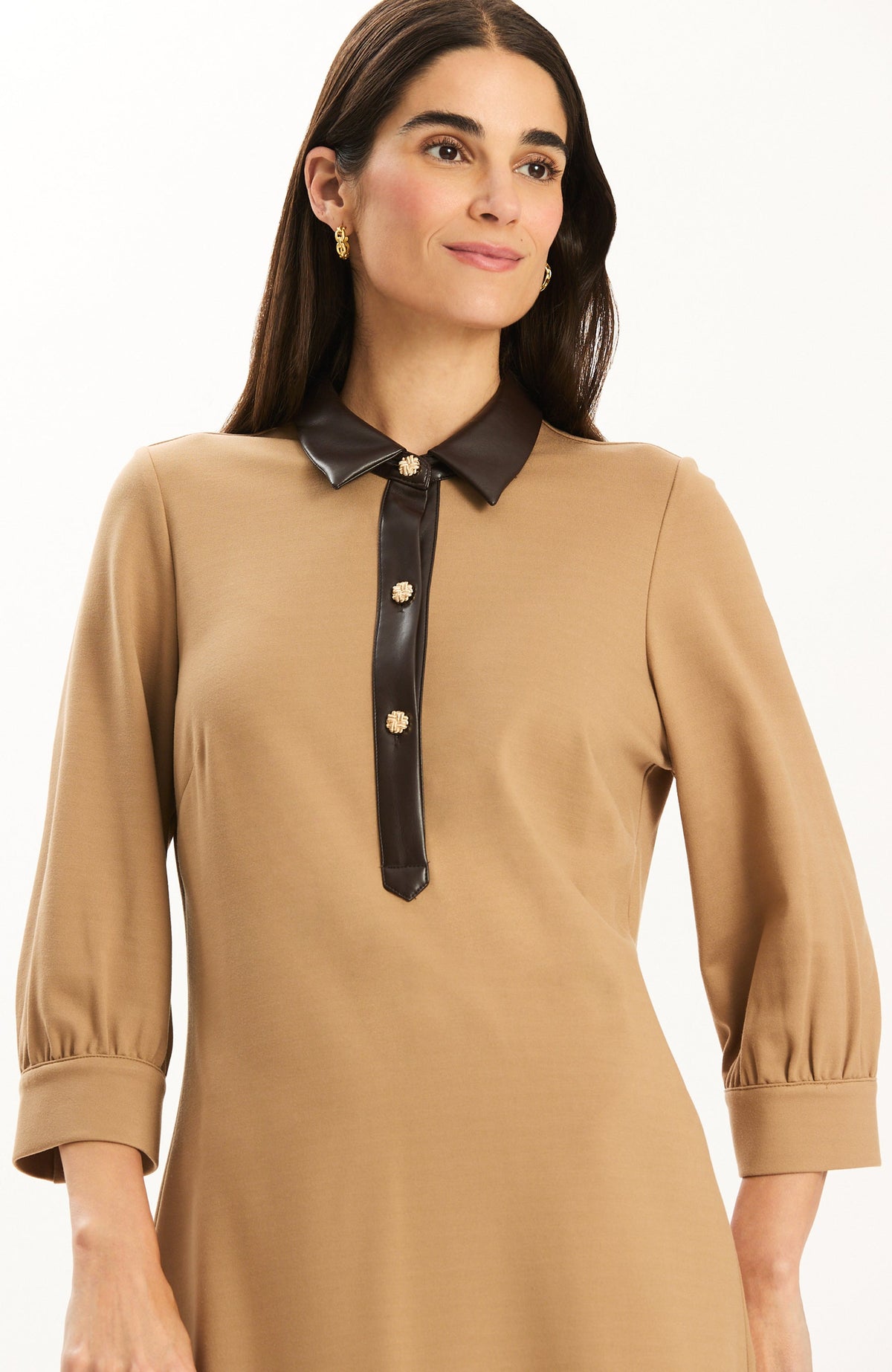 Kat Ponte Dress - Latte