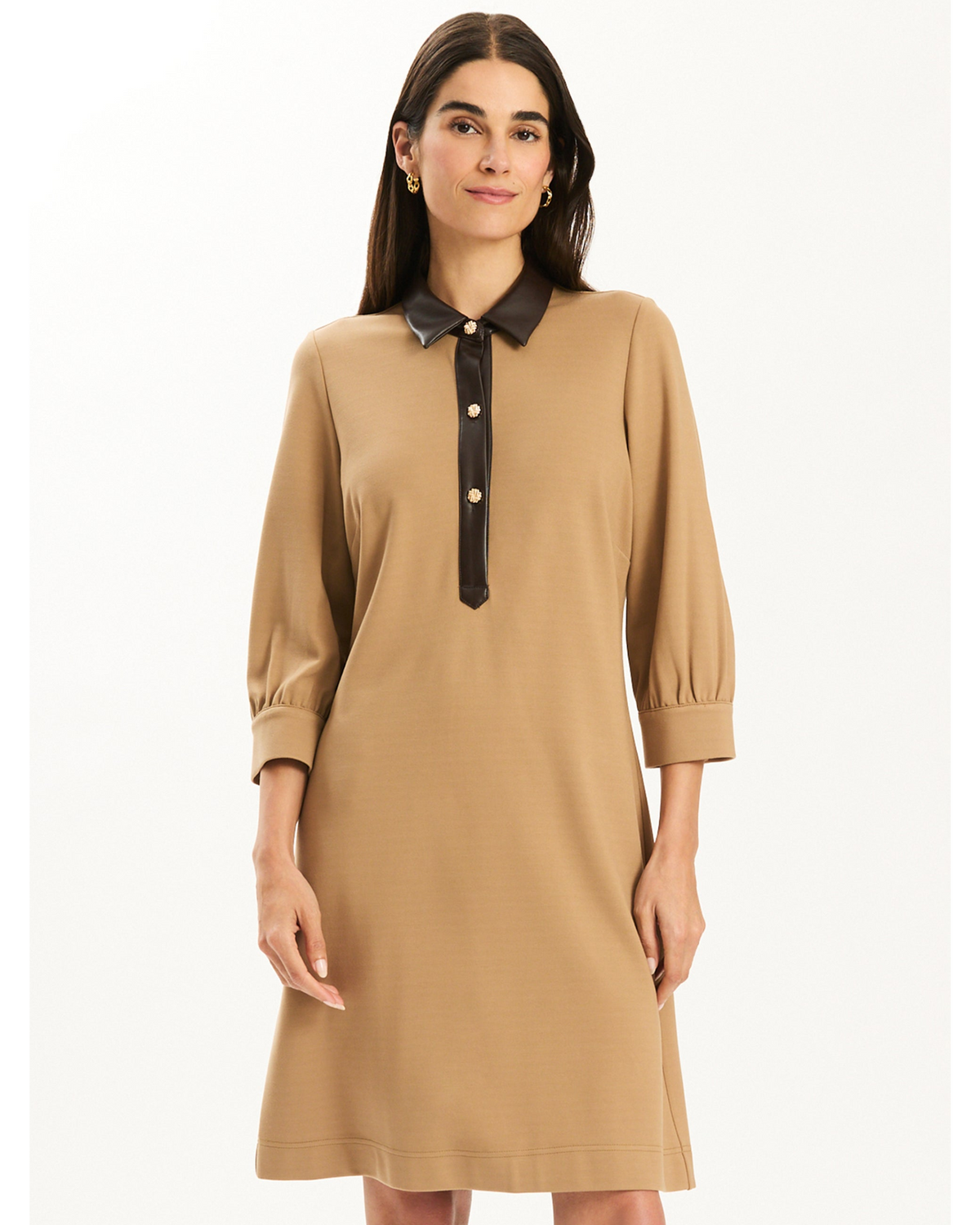 Kat Ponte Dress - Latte