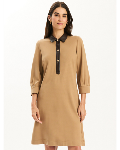 Kat Ponte Dress - Latte