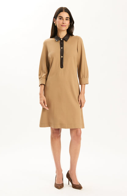 Kat Ponte Dress - Latte