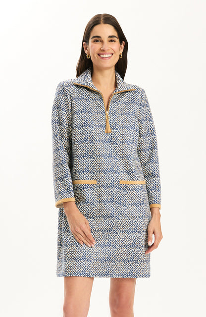 Helene Knit Dress - Iced Coffee/Midnight Navy
