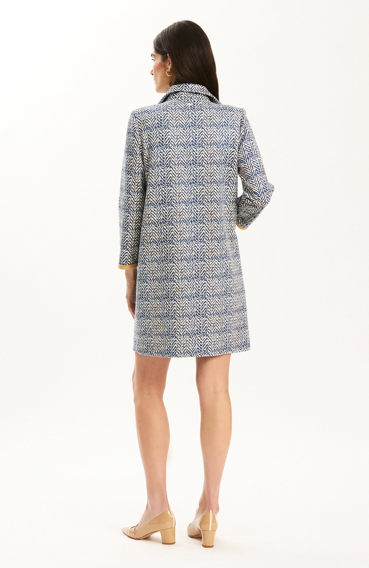 Helene Knit Dress - Iced Coffee/Midnight Navy