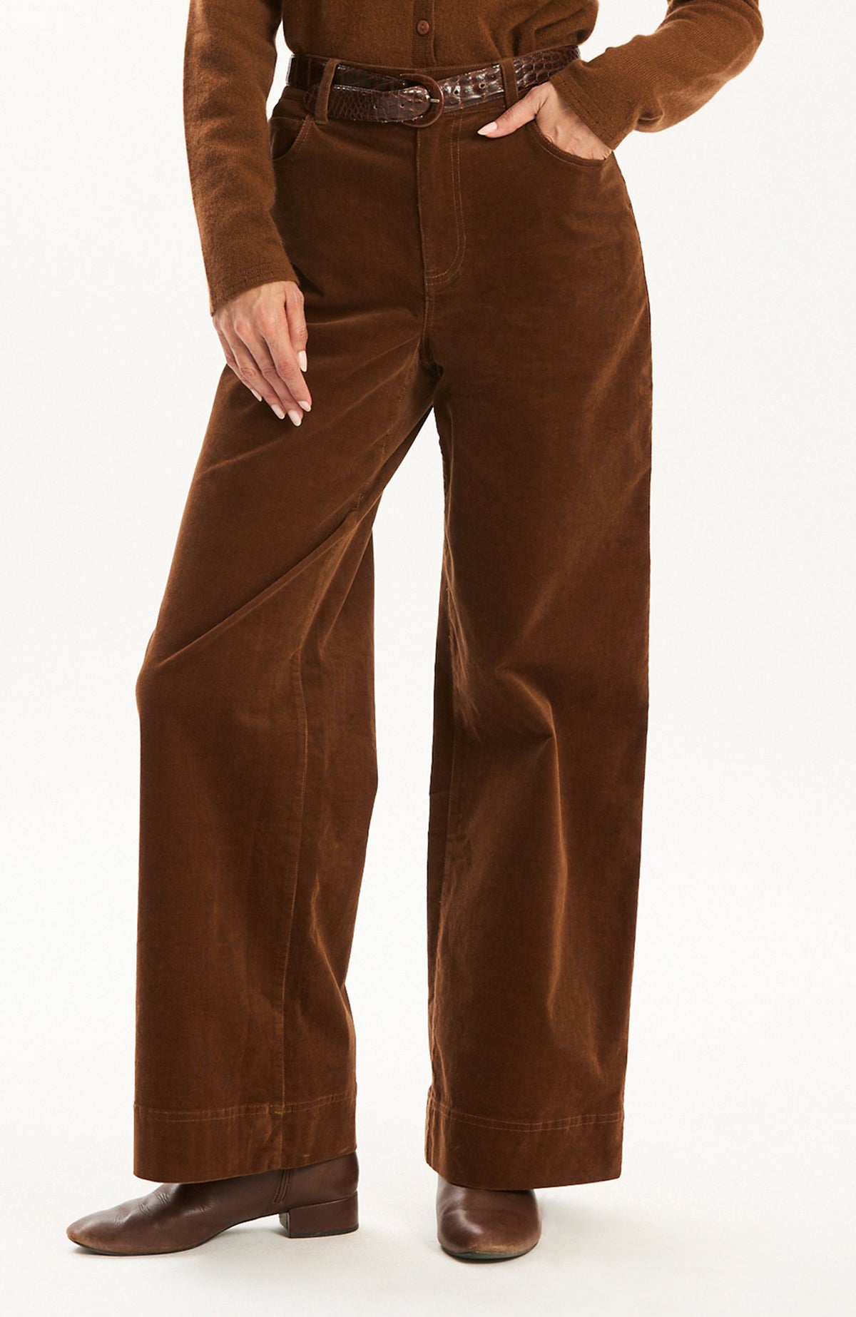 Scottie Corduroy Flare Leg Pant - Bison