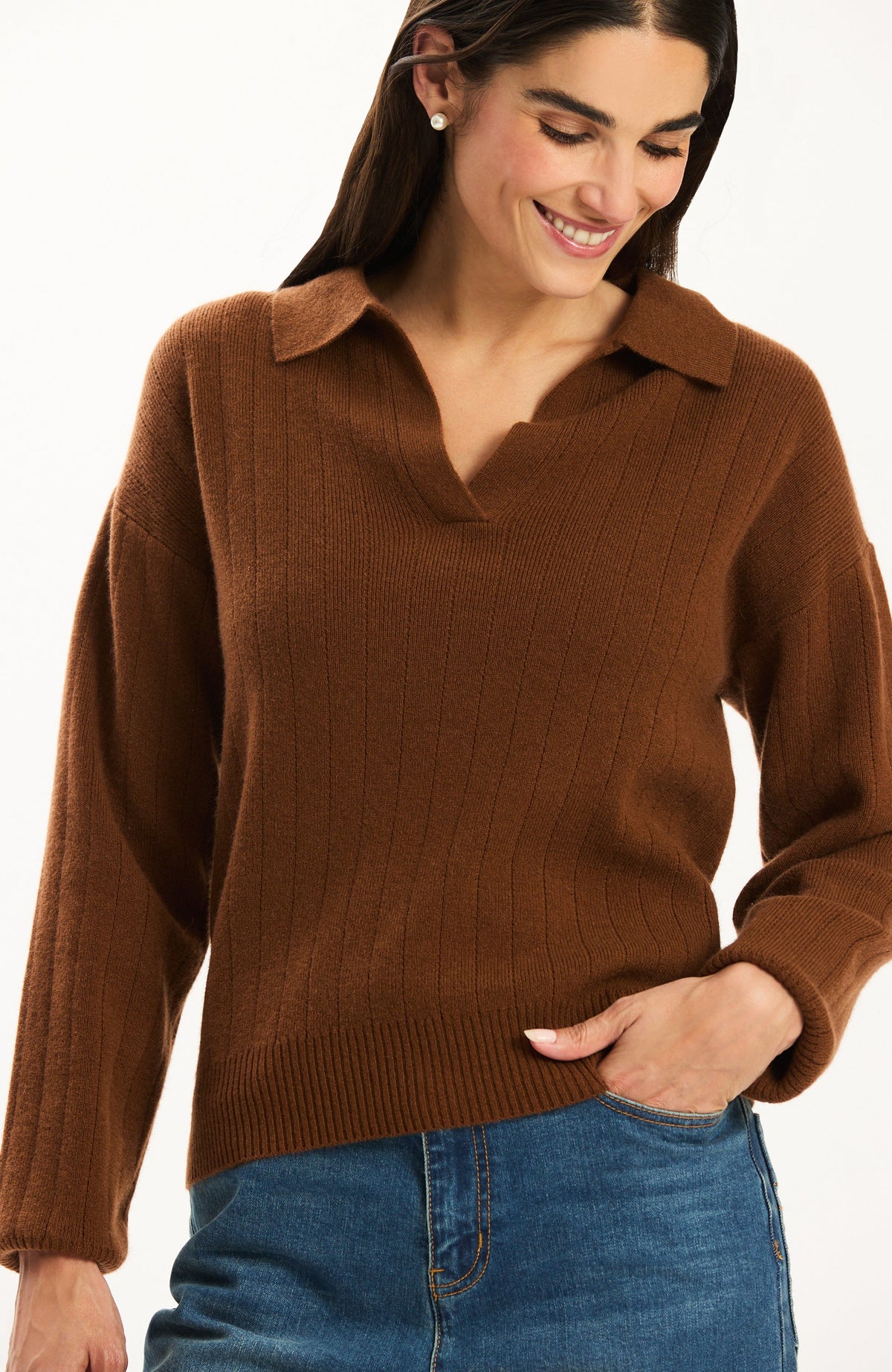 Emerson Cashmere Polo - Bison