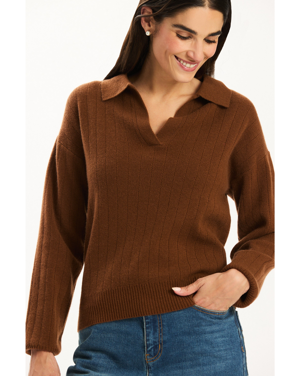 Emerson Cashmere Polo - Bison