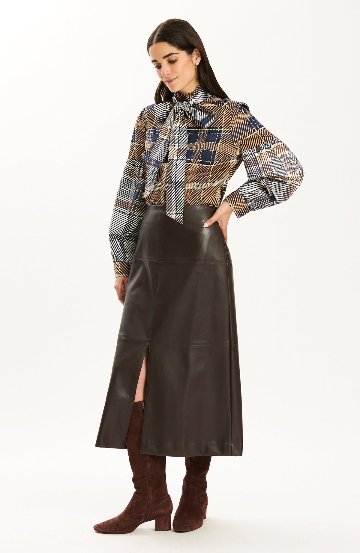 Georgia Plaid Tie Blouse - Multi