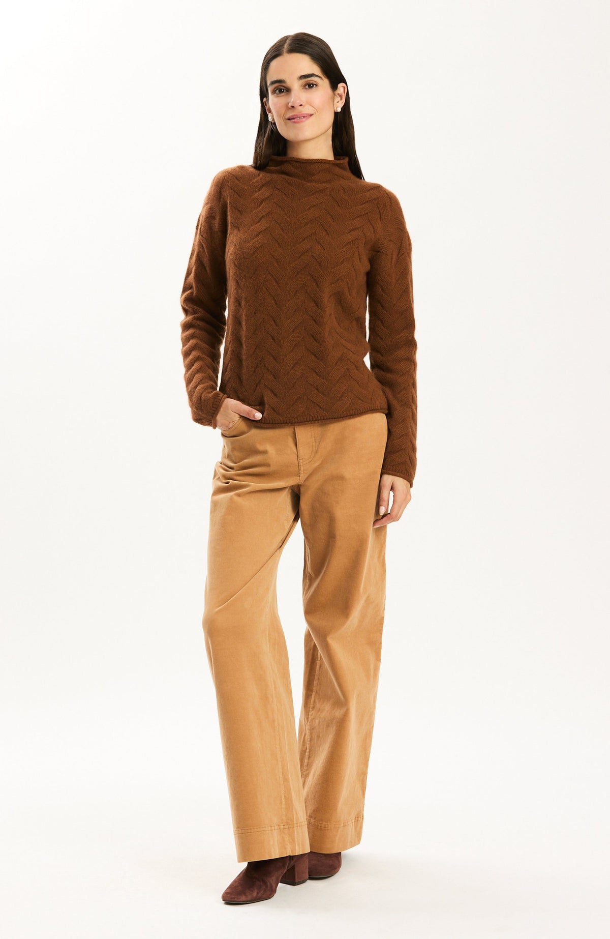 Scottie Corduroy Flare Leg Pant - Iced Coffee