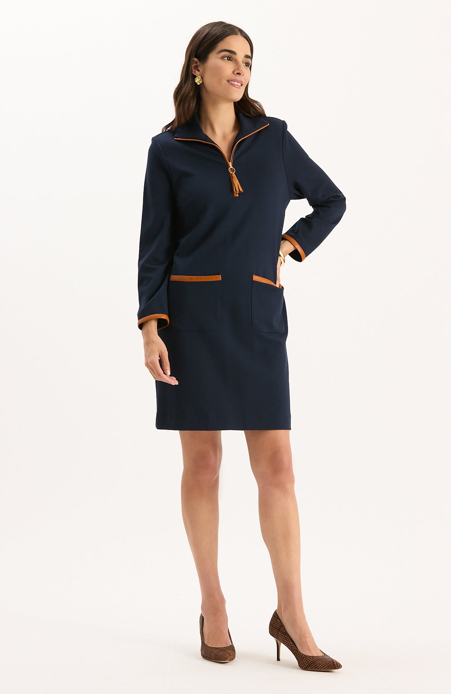 Helena Ponte Trimmed Dress